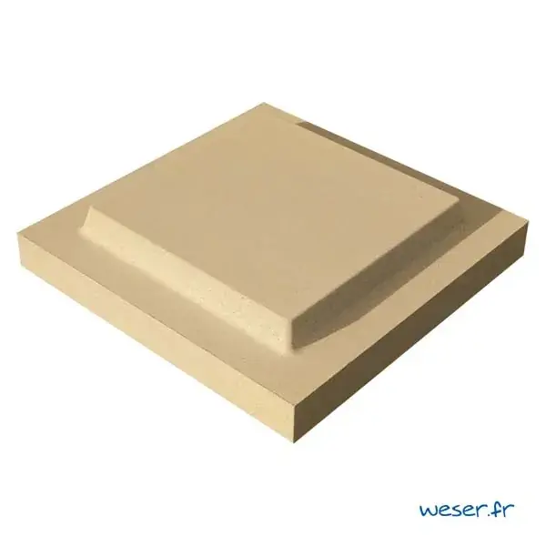 Super Prix CHAPEAU PILIER PLAT DOUBLE COURON 50X50 TON PIERRE CP050P