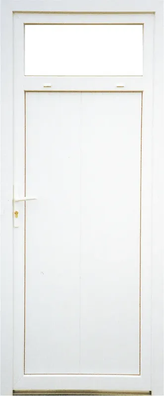 Prix Cassé Porte de service - PVC blanc - 2000 x 900 mm - poussant gauche - vitrée - dormant 70 mm