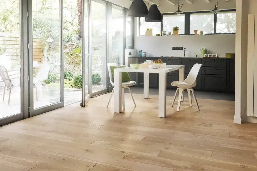 Parquet contrecollé monolame extra-large - Diva 184 - Chêne - Zenitude - Bois flotté - longueurs variables - larg. 184 mm - ép. 14 mm - Contreplaqué - 4 chanfreins - Rainure languette Promotion Saisonnière