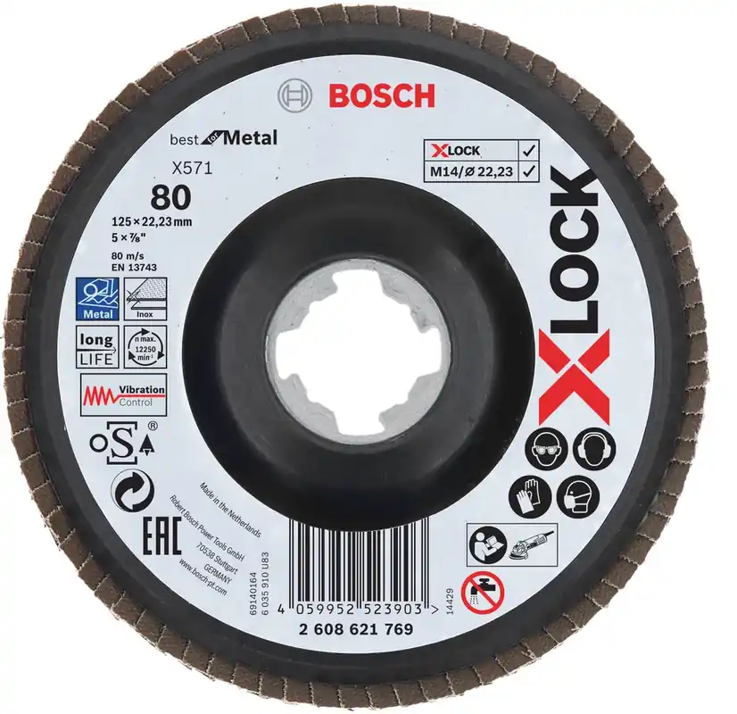 Prix Réduit DISQUE METAL LAMELLE BOMBE Ø 125 GRAIN 80