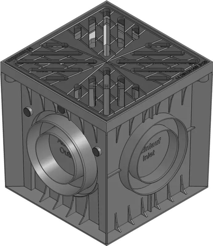 REGARD RECYFIX POINT 30X30 POLYPROPYLENE AVEC GRILLE FONTE B125 Usine Directe