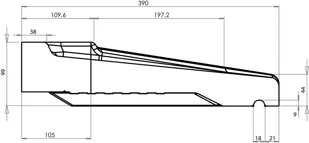 Authentique APPUI DE FENETRE WESER - LARGEUR 39 - APPSS39110G - LONGUEUR 100/108 CM