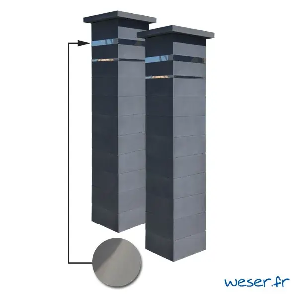 2 PILIERS PLATIN 2 INS 39X39X188 DARK PPLATIN39CPL2D5N Acheter Direct