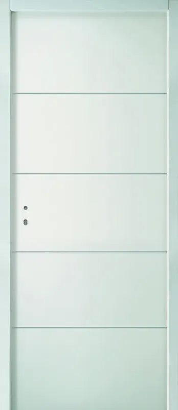 Promotion Saisonnière Bloc-porte prépeint Horizon - chant droit - isolant - 2040 x 730 mm - poussant droit - huisserie 86 x 54 mm - serrure 3 points axe poignée 50 mm