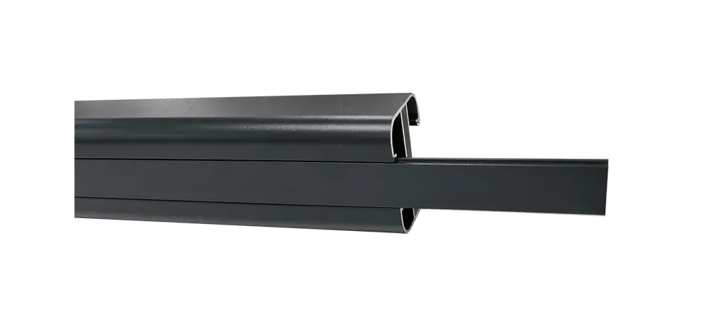 Poteau alu - pour clôture - Evolu H - 2300 x 75 x 60 mm - noir 9005 rainuré - 27 mm Jusqu'à Épuisement Des Stocks