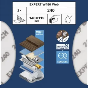 ABRASIF W480 140X115 MM GRAIN 240 LOT 2 Dernière Chance