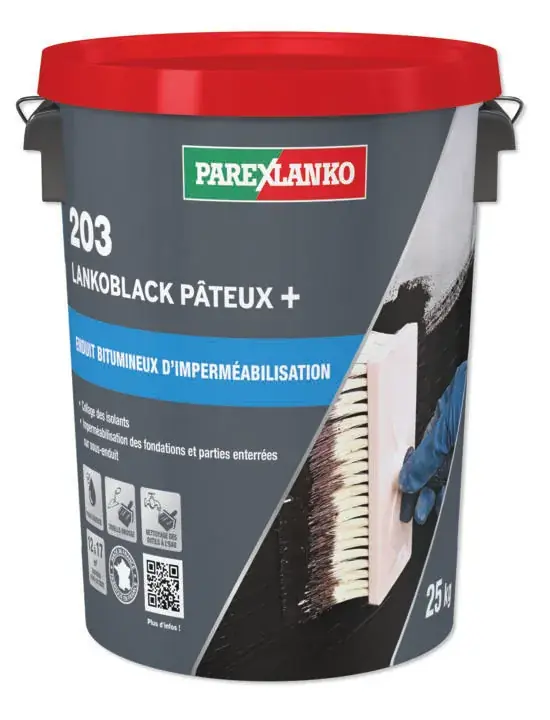 Enduit bitumineux - 203 Lankoblack pâteux + seau 25 kg Super Prix