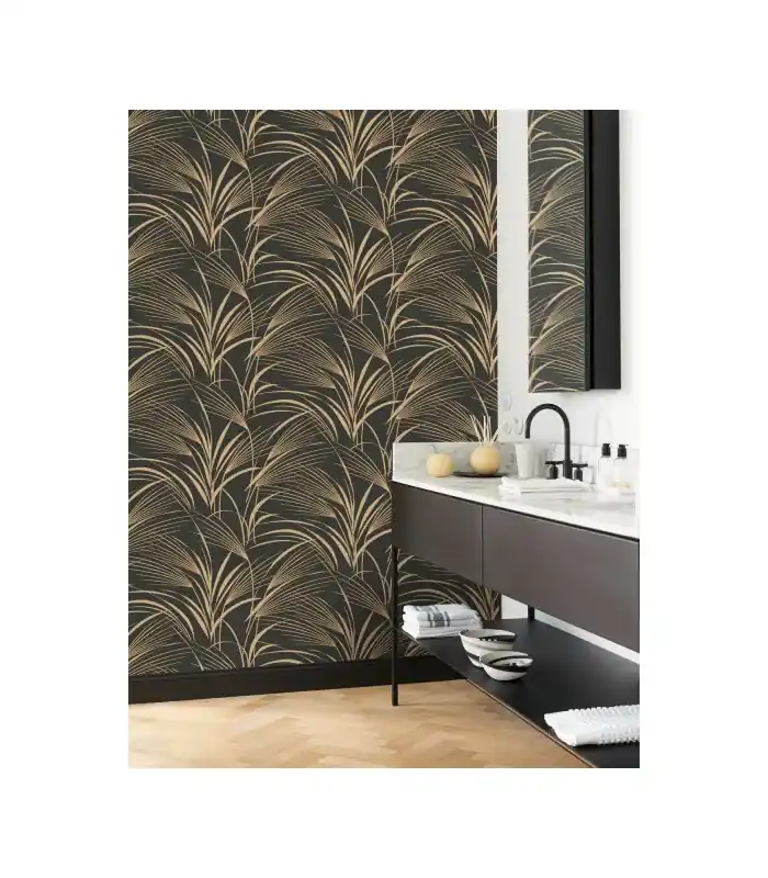 Meilleur Prix Papier peint SAMARRA NOIR REGLISSE - Collection Babylone - CASADECO - Ref. BBLN89729035