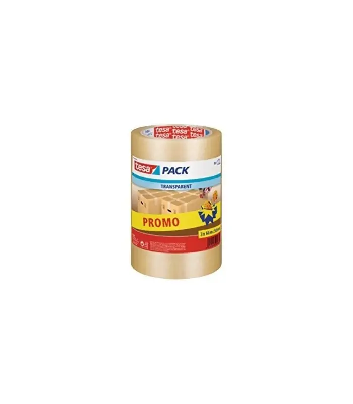 Satisfait Ou Remboursé Ruban adhésif d‘emballage transparent Tesa 66m x 50mm lot de 3