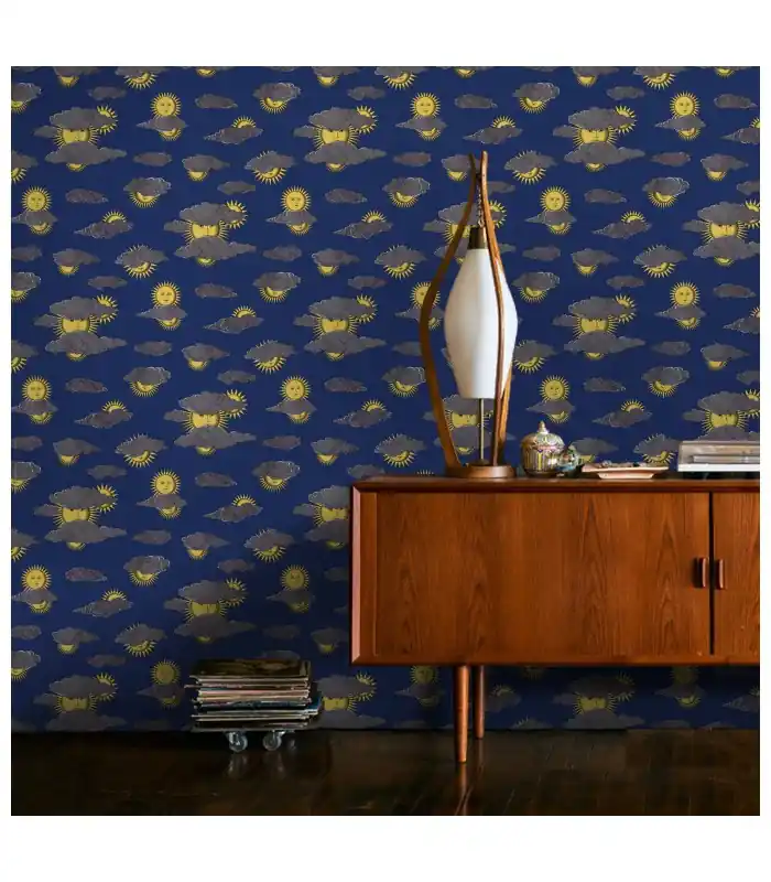 Bon Plan Papier peint SOLI E NUVOLE - Collection FORNASETTI SENZA TEMPO 2 - COLE&SON - REF 123/2006