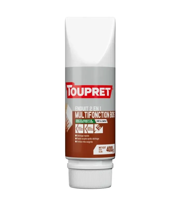 Nouvelle Collection Enduit Bois Intérieur et Extérieure - Toupret - 2 en 1 - 400G