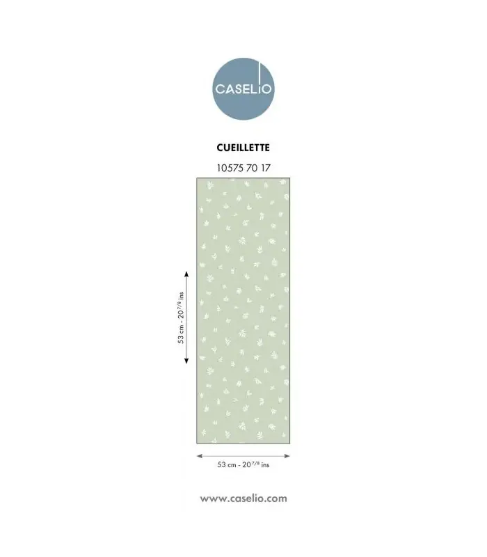 Authentique Papier Peint CUEILLETTE VERT AMANDE - Collection LES MINIS MONDES - CASELIO - Réf. MNM105757017