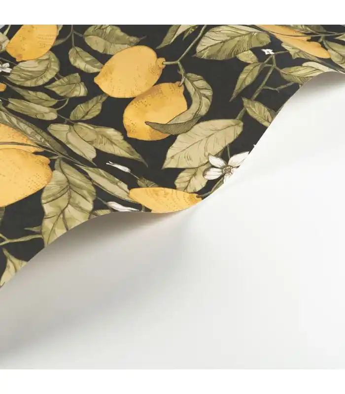 Nouveauté Papier Peint LEMON TREE JAUNE CITRON / ARDOISE - Collection SOLIFLORE - CASADECO - Réf. SOLI200272727