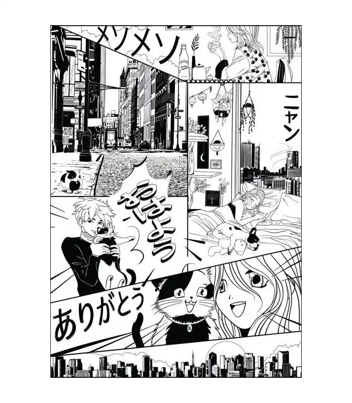 Panoramique LE MONDE DU MANGA NOIR M 200x280 - Collection LES MINIS MONDES - CASELIO - Réf. MNM105849003 Satisfait Ou Remboursé