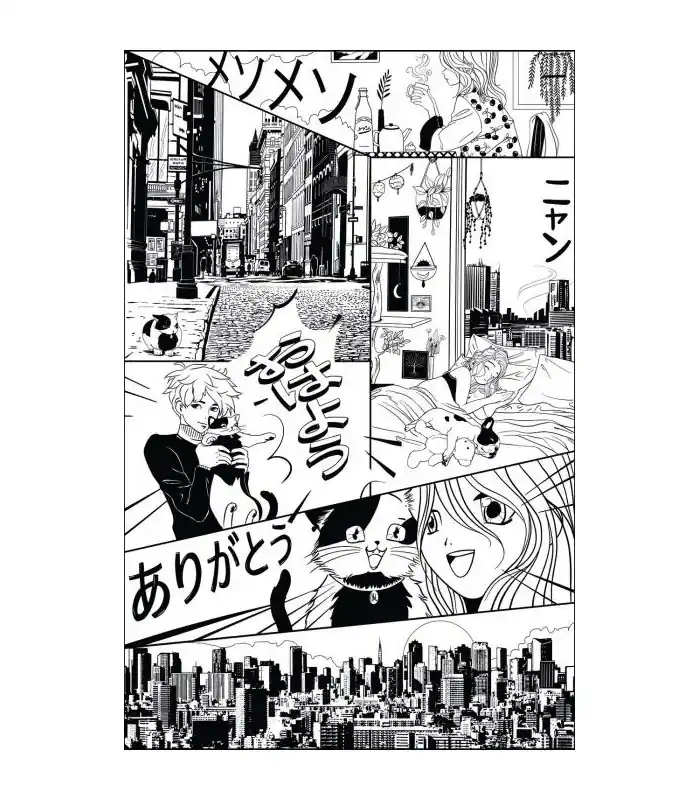 Réduction Panoramique LE MONDE DU MANGA NOIR L 200x310 - Collection LES MINIS MONDES - CASELIO - Réf. MNM105849004