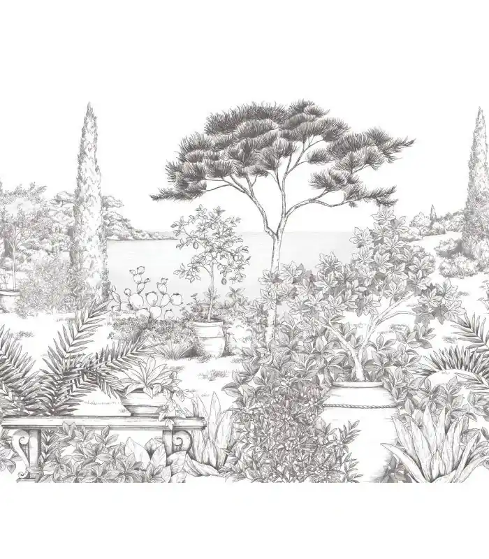 Marque Panoramique A L‘OMBRE DES PINS S NOIR FUSAIN 300x250 - Collection WONDERWALLS 2 - CASADECO - Réf. WDWD200019807