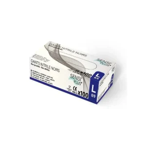 Boîte 100 gants nitrile noir T9/10 non poudrés EPI et alimentaire Top Vente