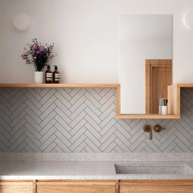 Carrelage mural intérieur aspect zellige Costa Nova grey mat 5x20 cm Nouvelle Collection