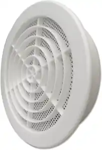 Grille ronde fixe PVC blanc Ø147 à clips à clipser avec moustiquaire Nouvel Arrivage