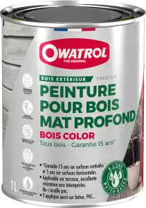 Usine Directe Peinture BOIS COLOR Mat Profond Noir 1L Noir 1L