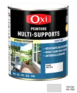 Peinture MULTI SUPPORTS TOP3+ Gris Clair Gris Clair Mat 0,5L Expédition Rapide