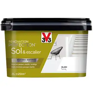 Peinture SOL et ESCALIER 2L Blanc satin satin - Rénovation V33 Réduction