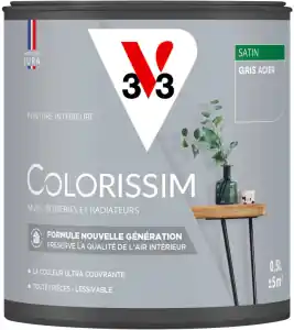 Peinture COLORISSIM Satin 0,5L Gris Acie Acier Solde