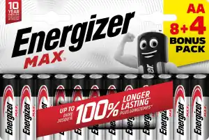 Pile LR6 AA 1.5V alcaline Max Energizer - 12 pces Seulement Aujourd'hui