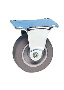 Roulette fixe à platine caoutchouc gris gris ø42mm Authentique