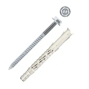 Authentique 5 Chevilles longues nylon Ø10+160mm + vi Ø10+160mm + vis TH