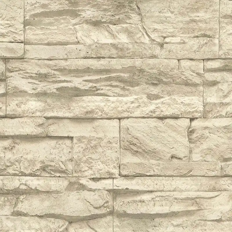A.S. Creation Woodn Stone 707130 papier peint intissé pierre brique 0.53 m x 10.05 m beige Pas Cher