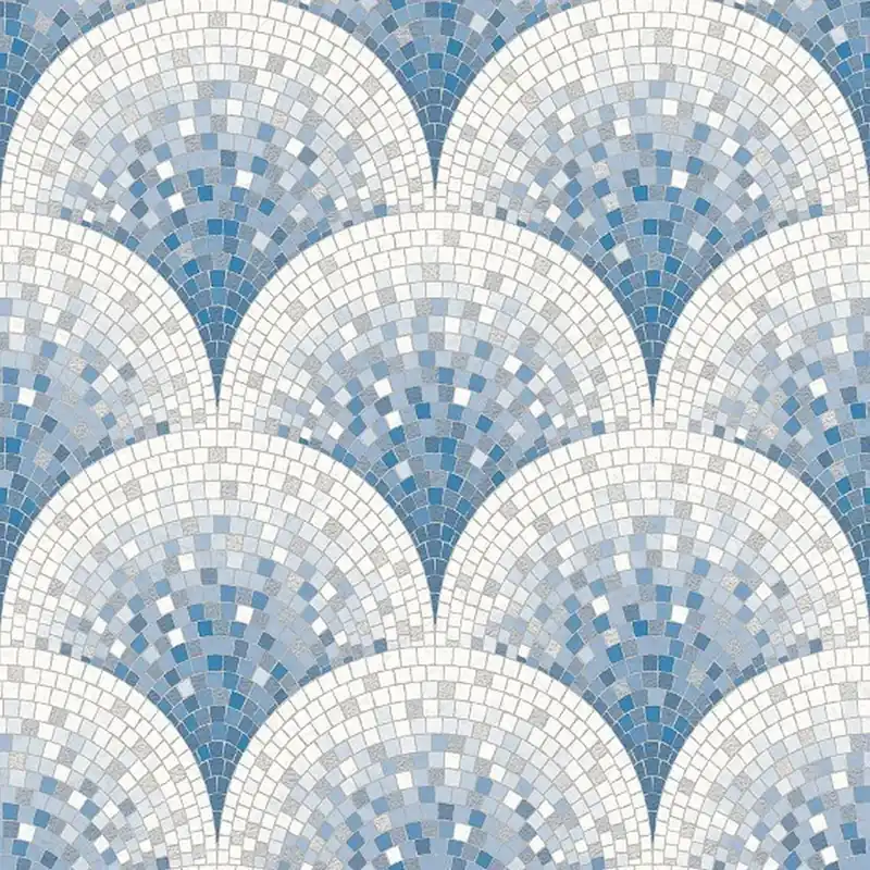 DesignID Beaux Art2 BA220046 papier peint imitation pierre brique intissé bleu Solde