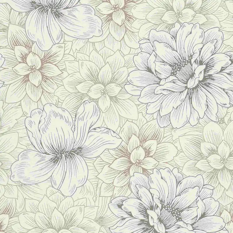 Remise Erismann Summer Beat 542502 papier peint intissé floral 0.53 m x 10.05 m gris