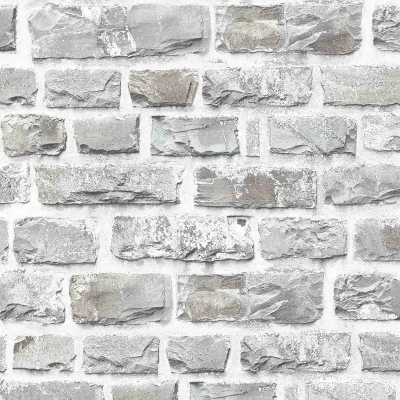 Bon Marché A.S. Creation Elements 361403 papier peint intissé pierre brique 0.53 m x 10.05 m gris