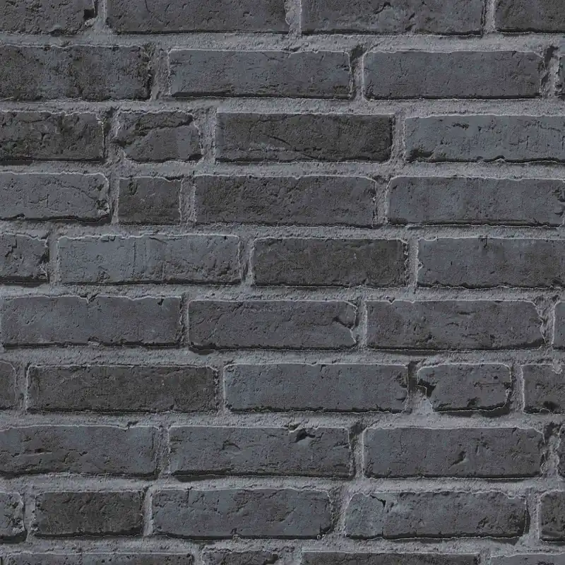 A.S. Creation Elements 942833 papier peint intissé pierre brique 0.53 m x 10.05 m noir Quantité Limitée