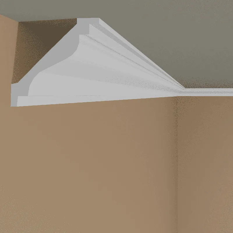 Paiement Sécurisé Elite Decor P812 Corniche 54 x 50 x 2000 mm Moulure de plafond en polyuréthane blanc