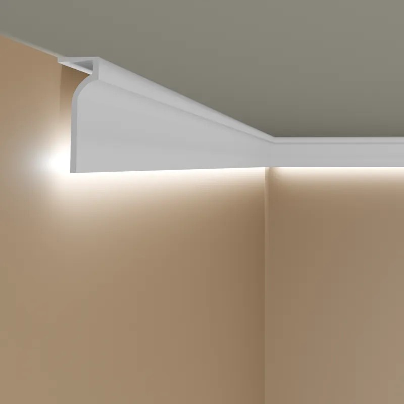 Elite Decor Plinthe lumineuse P891 Polystyrène 130 x 50 x 2000 mm Blanc Plinthe de plafond en polystyrène expansé Certifié