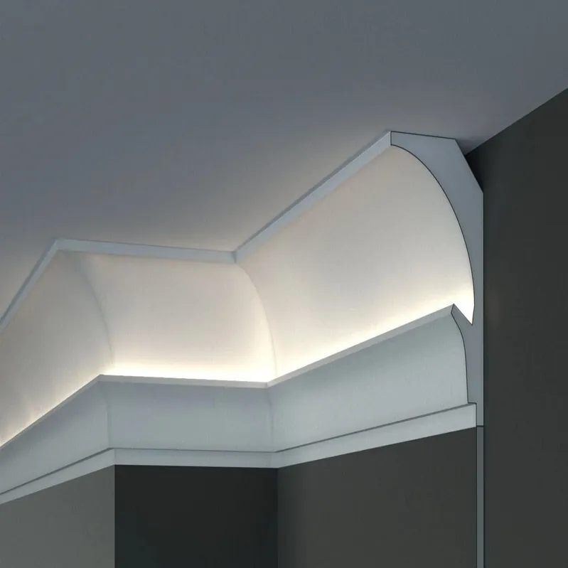 Commander Vite Elite Decor Plinthe lumineuse KD202 Polystyrène 150 x 90 x 1150 mm Blanc Plinthe de plafond en polystyrène expansé