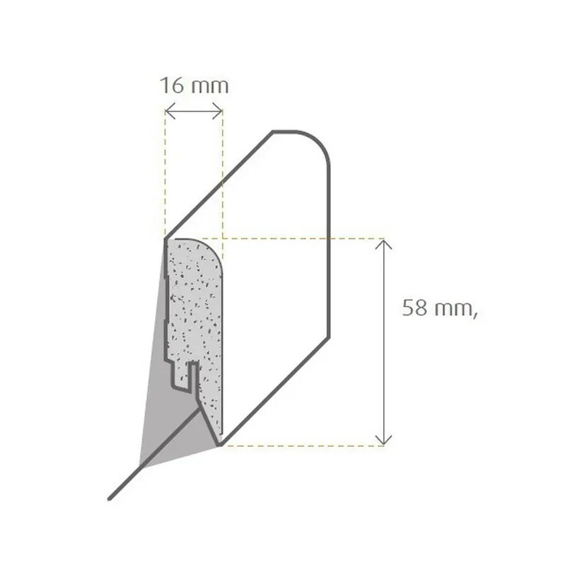 PROVISTON Angle intérieur ou extérieur Plinthe blanc feuilleté 16 x 58mm arrondi Plinthe MDF Soldes