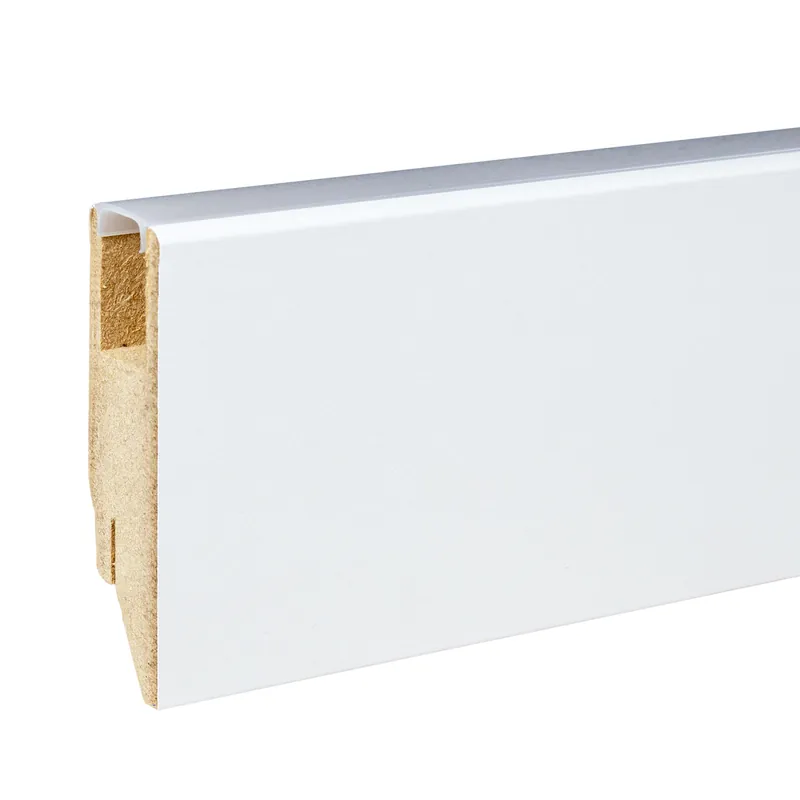 PROVISTON plinthe lumineuse carrée 19 x 70mm mélaminé blanc plinthe MDF clips moderne Populaire