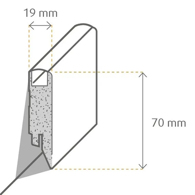 Réduction PROVISTON Angle intérieur ou extérieur Plinthe carrée 19 x 70mm blanc pelliculé Plinthe en MDF