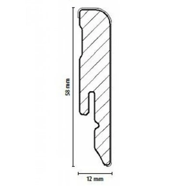 Réduction PROVISTON Angle intérieur ou extérieur Plinthe arrondie 12 x 58mm feuille blanche Plinthe MDF
