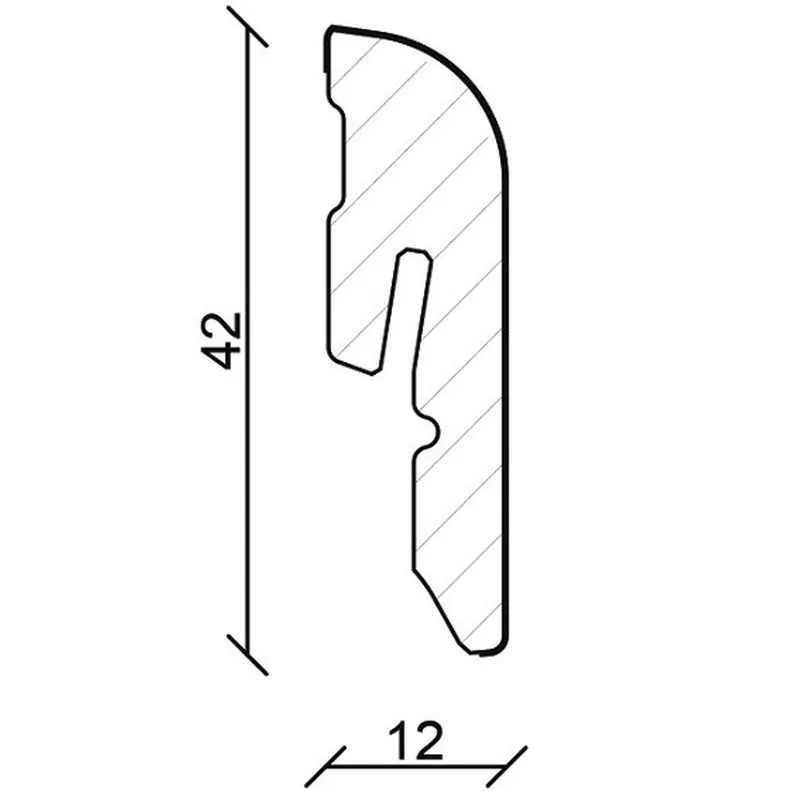 Pas Cher PROVISTON Angle intérieur ou extérieur MDF blanc 12 x 42mm Plinthe arrondie filmée
