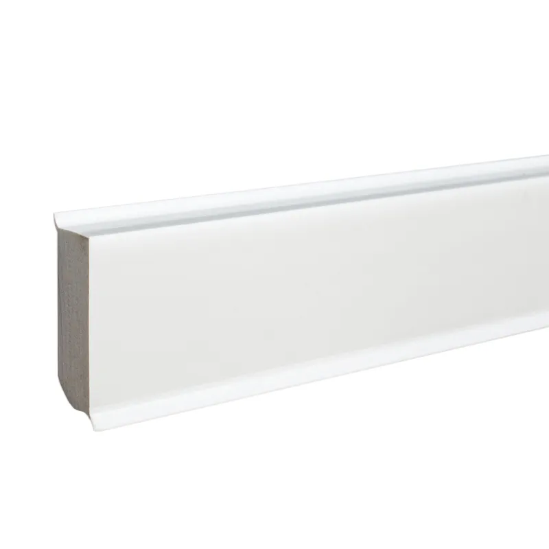 Authentique Plinthe en PVC à lèvre souple étanche Savona 40 x 13 mm lisse blanc