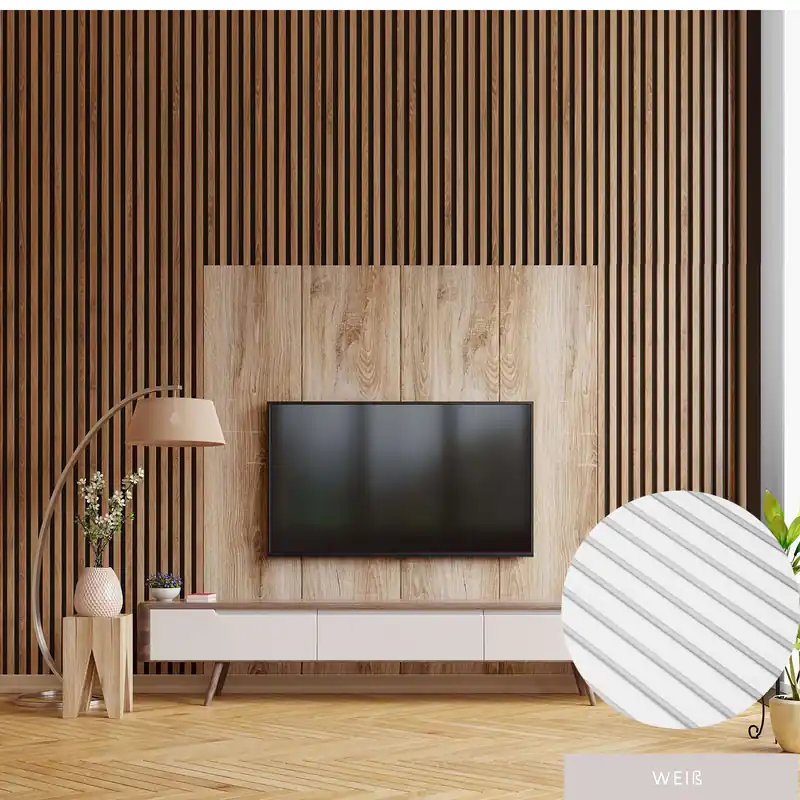 Mardom Panneaux acoustiques 3D "0045" H 2700 mm x B 120 mm Blanc avec couche primaire Solde