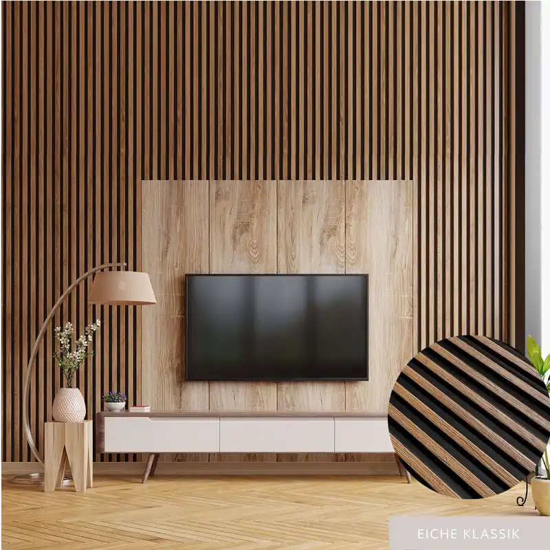 Réduction Mardom Panneaux acoustiques 3D "0050" H 2700 mm x B 120 mm Chêne Classique Moderne