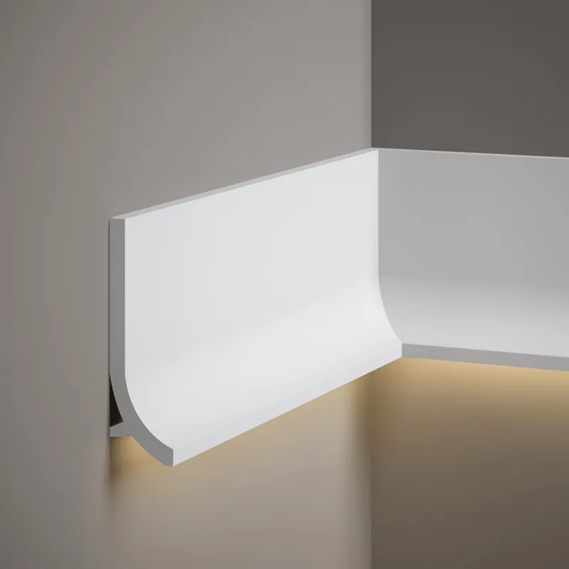 Livraison Express PROVISTON Plinthe électrique "RT011" en polystyrène PolyForce 40 x 135 x 2000 mm Blanc Cache fils