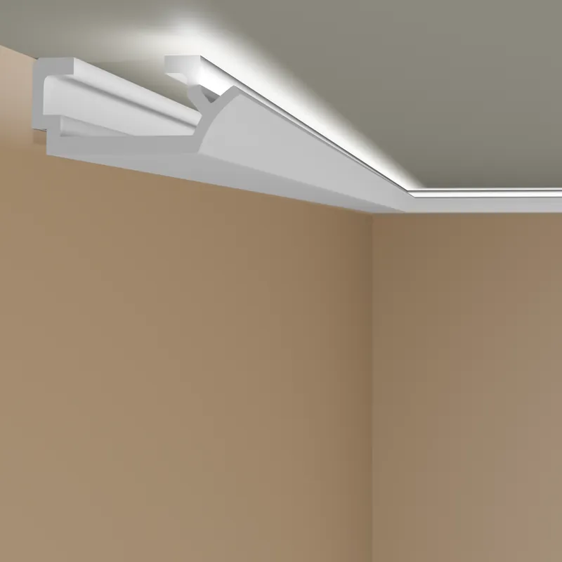 Pas Cher Elite Decor Corniche LED KD410 Polystyrène 110 x 240 x 1150 mm Blanc Styrofoam Moulure de plafond