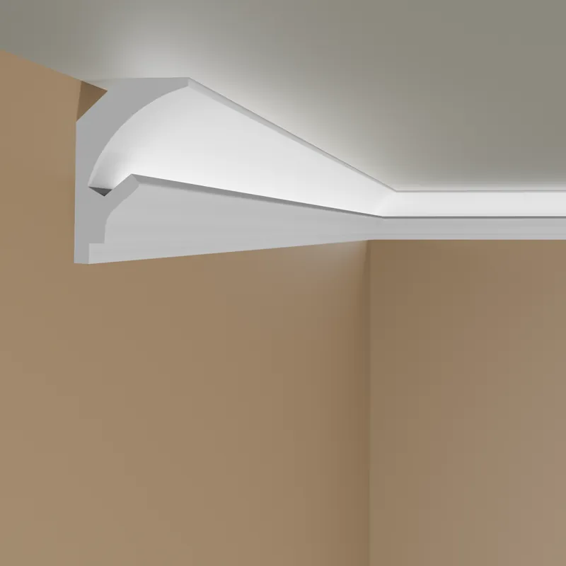 Expédié Aujourd'hui Elite Decor Corniche LED KD205 Polystyrène 90 x 150 x 1150 mm Blanc Styrofoam Moulure de plafond