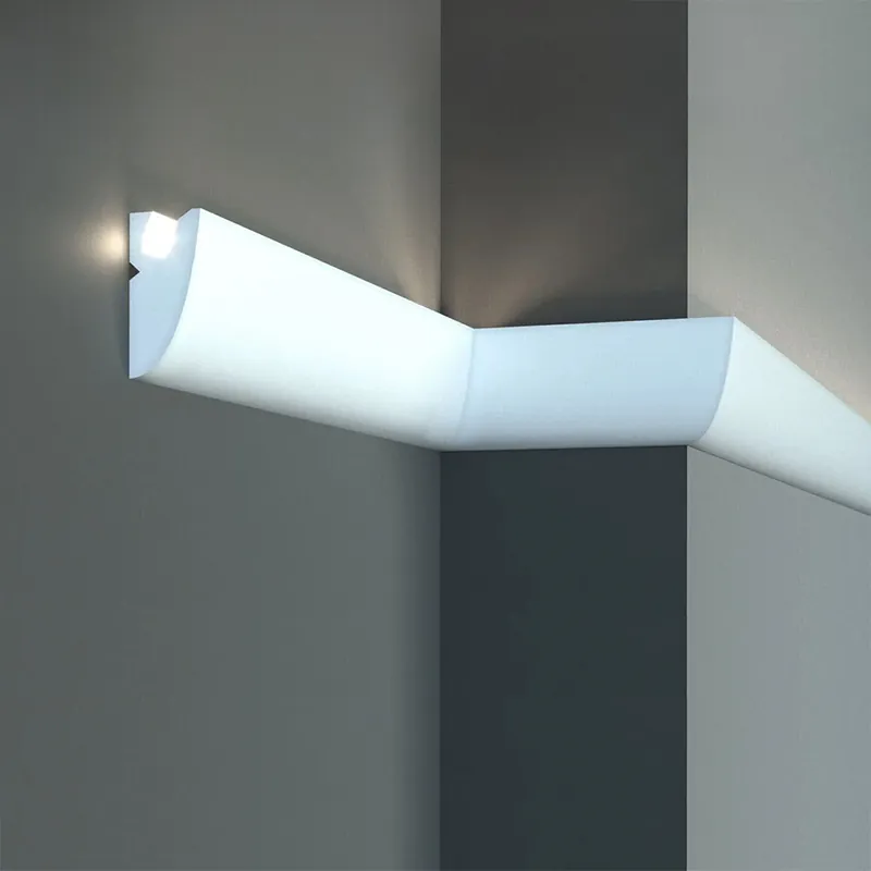 Soldes Elite Decor Moulure de plafond lumineuse KD304 Polystyrène 45 x 95 x 1150 mm Blanc Corniche LED